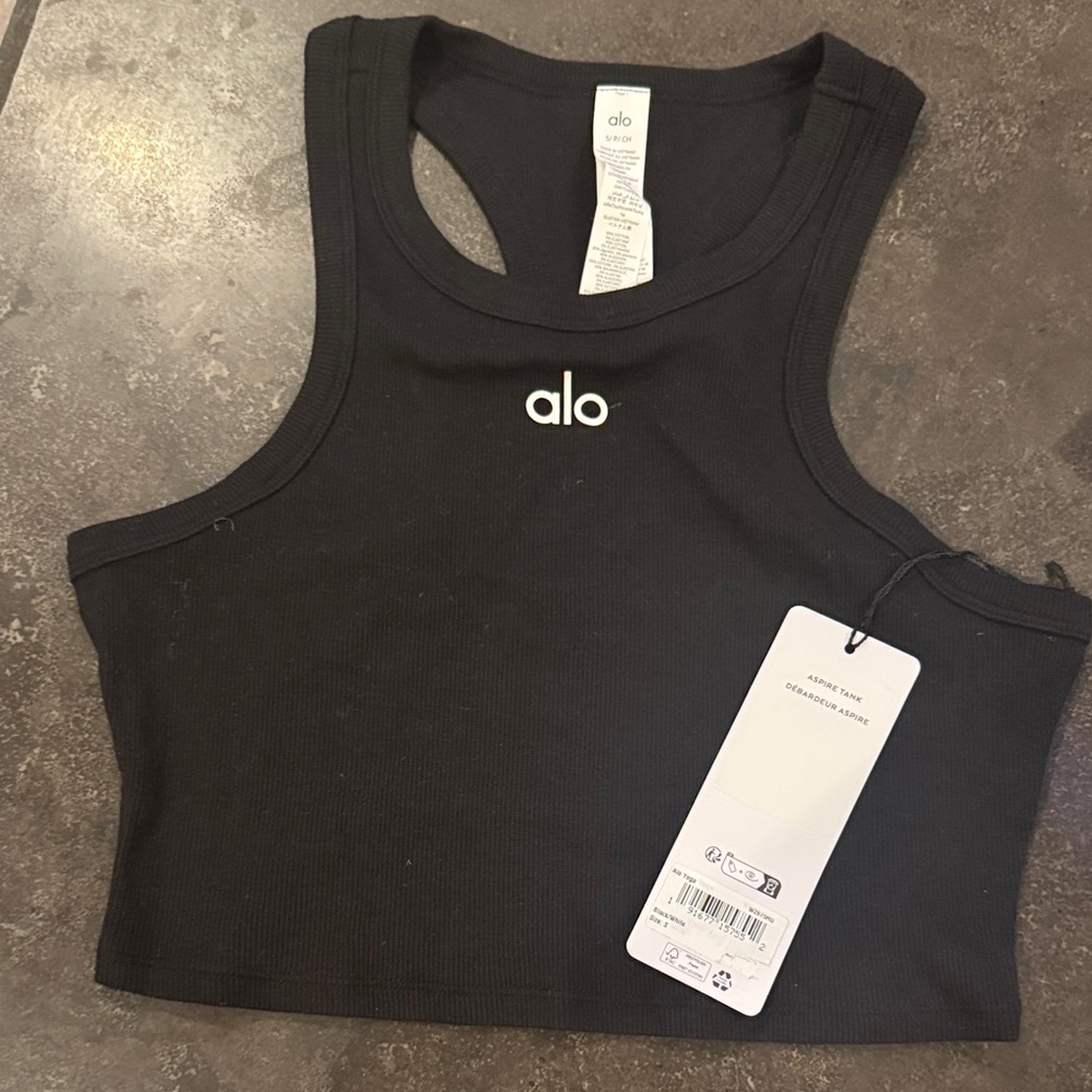 ALO Aspire Yoga Black Tank Top